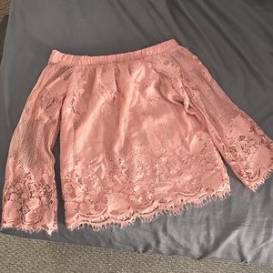 Off the shoulder long sleeve shirt